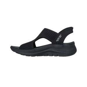 Skechers Hands Free Slip-ins Arch Fit 2.0 slingback-sandal med stickad rem och vadderad innersula för komfort och stöd.