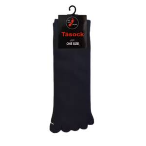 Svarta tåstrumpor i bambu med separata tår för bättre komfort och minskad friktion. Fot & Hälsokliniken i Kungsbacka