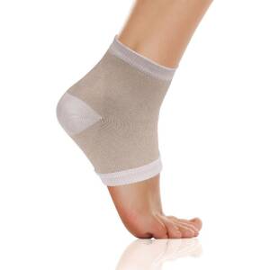 Silogel hälstrumpa med gelplatta som dämpar tryck, återfuktar torr hud och lindrar hälsprickor. Elastisk, tvättbar och bekväm passform. Fot och Hälsokliniken Kungsbacka