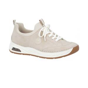 Rieker damskor 44562-62 beige slip-on med kilklack och stötdämpande sula, Fot & Hälsokliniken Kungsbacka