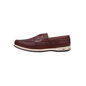 Orson Harbour boat shoe i brunt läder med halksäker sula för segling och marina miljöer.