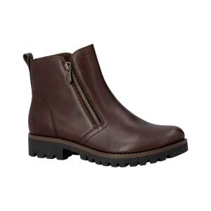 Brun Rieker boot 78556‑28 med varm insida och dragkedja, fotvänlig och flexibel.