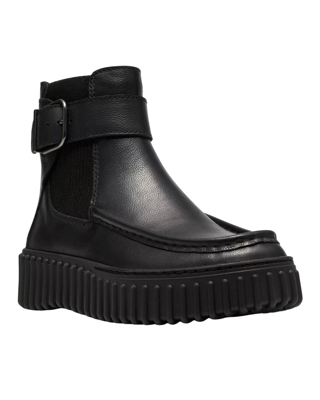 Svart Clarks Torhill Buckle Chelsea-känga i nubuck med spänndetalj