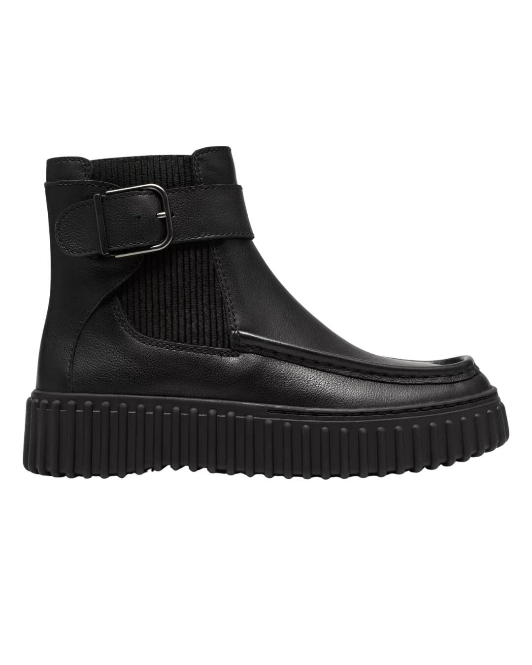 Svart Clarks Torhill Buckle Chelsea-känga i nubuck med spänndetalj