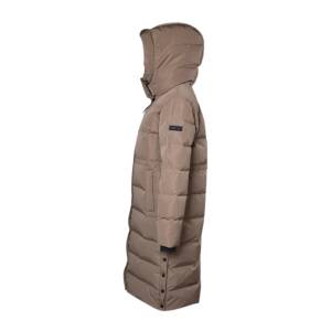 Canada Snow Eve lång beige dunjacka i nylon med huva