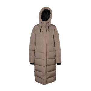 Canada Snow Eve lång beige dunjacka i nylon med huva
